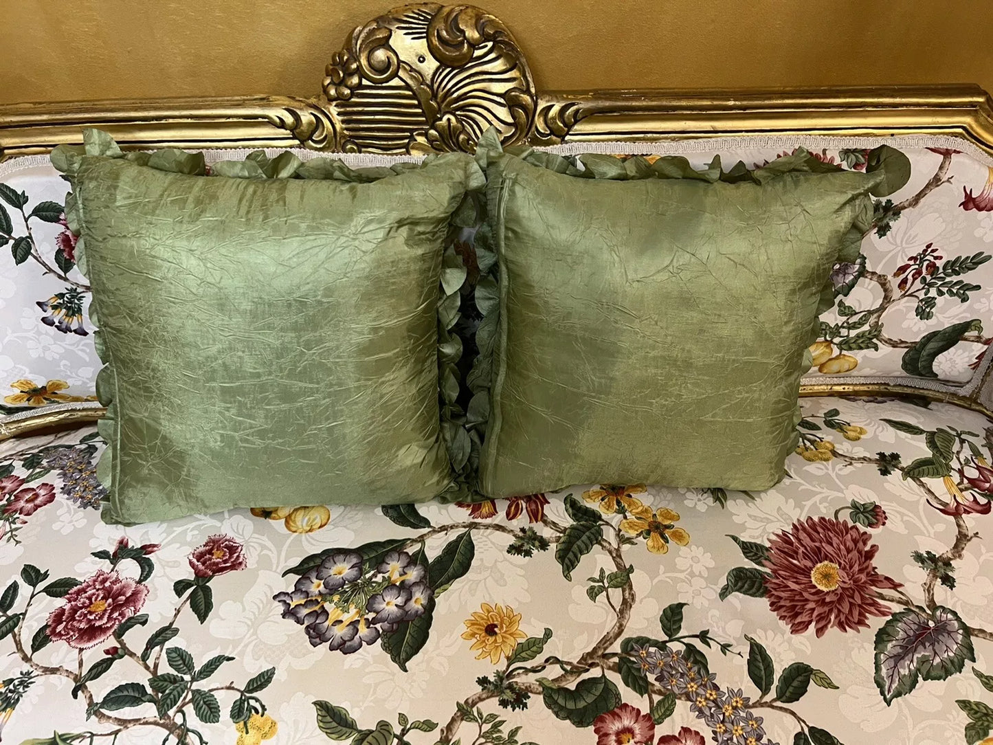 Green Square Pillows