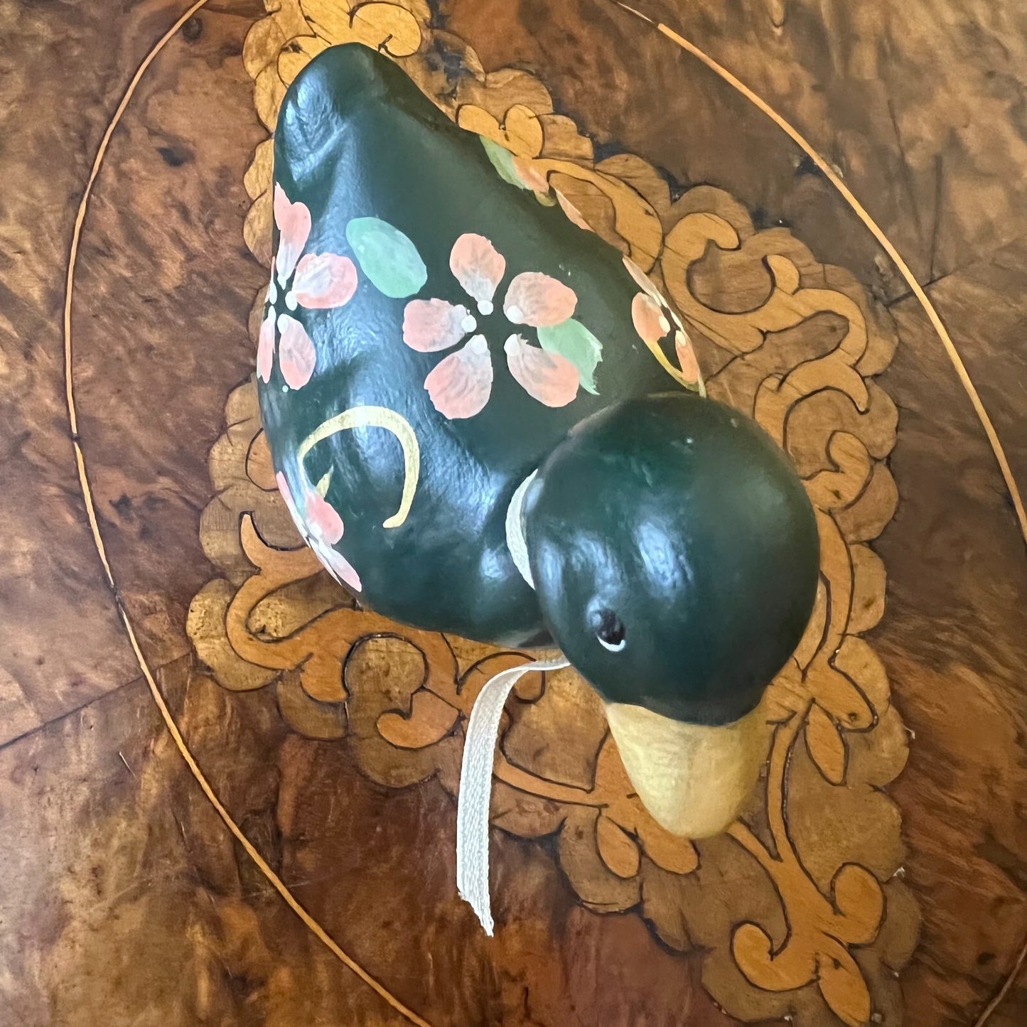 Hand Painted Wooden Duck Ornament