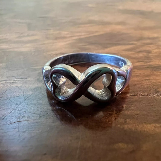 Heart Infinity Sterling Silver Ring Size 9