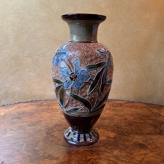 Antique Royal Lambeth Ceramic Floral Vase