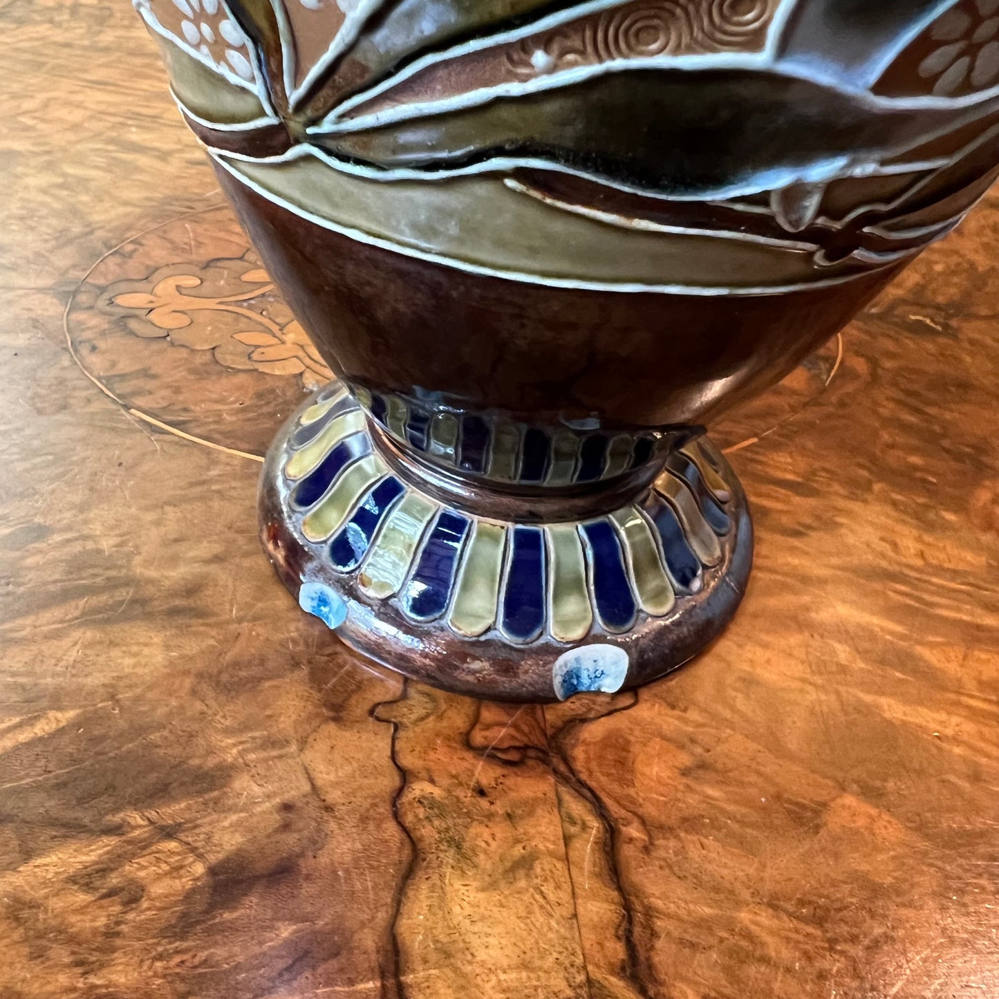 Antique Royal Lambeth Ceramic Floral Vase