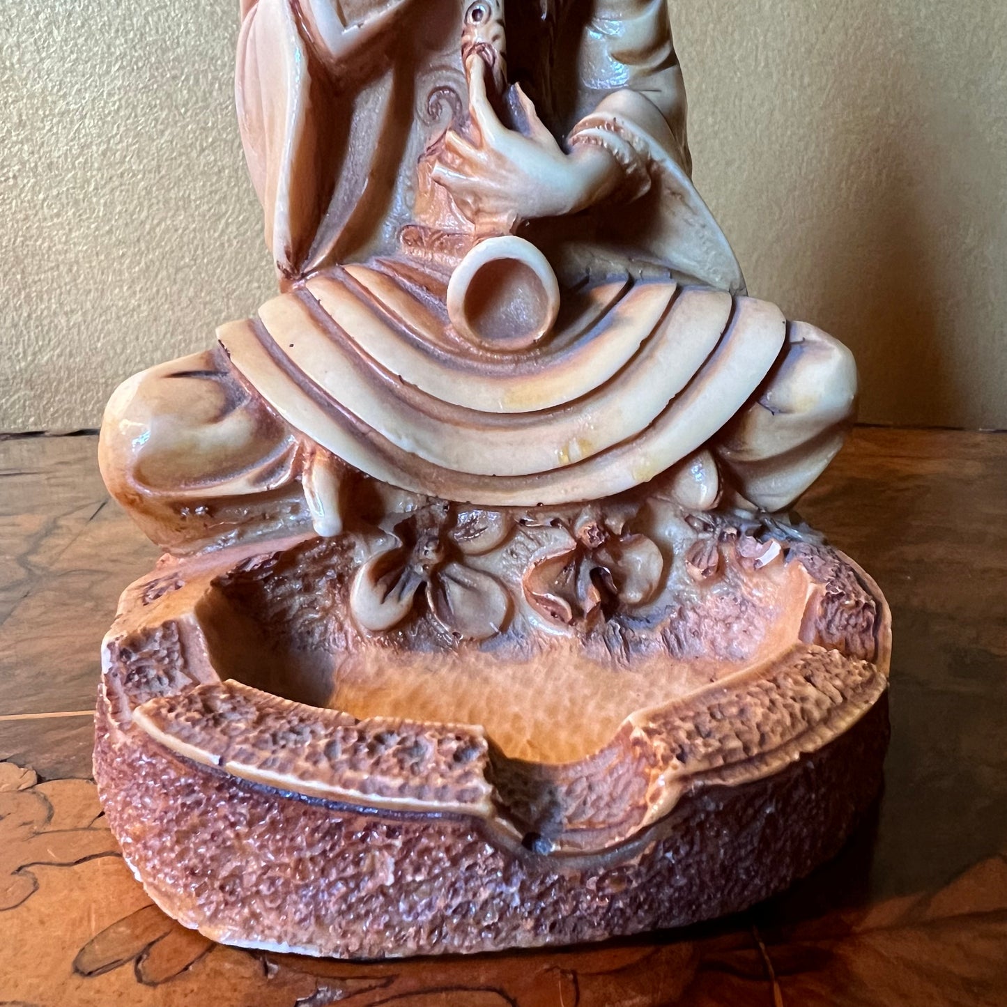 Vintage Resin Ashtray Statues Pair