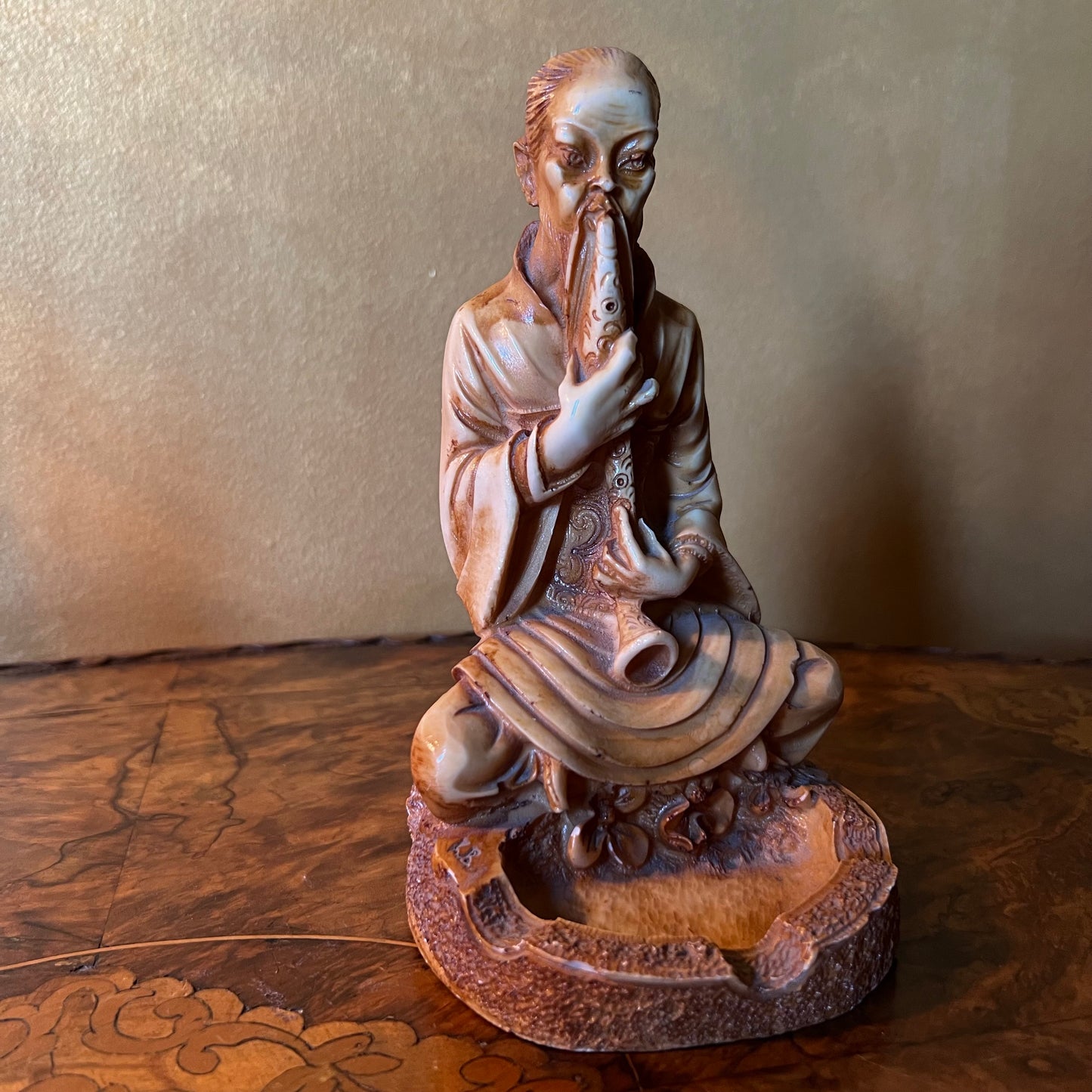 Vintage Resin Ashtray Statues Pair