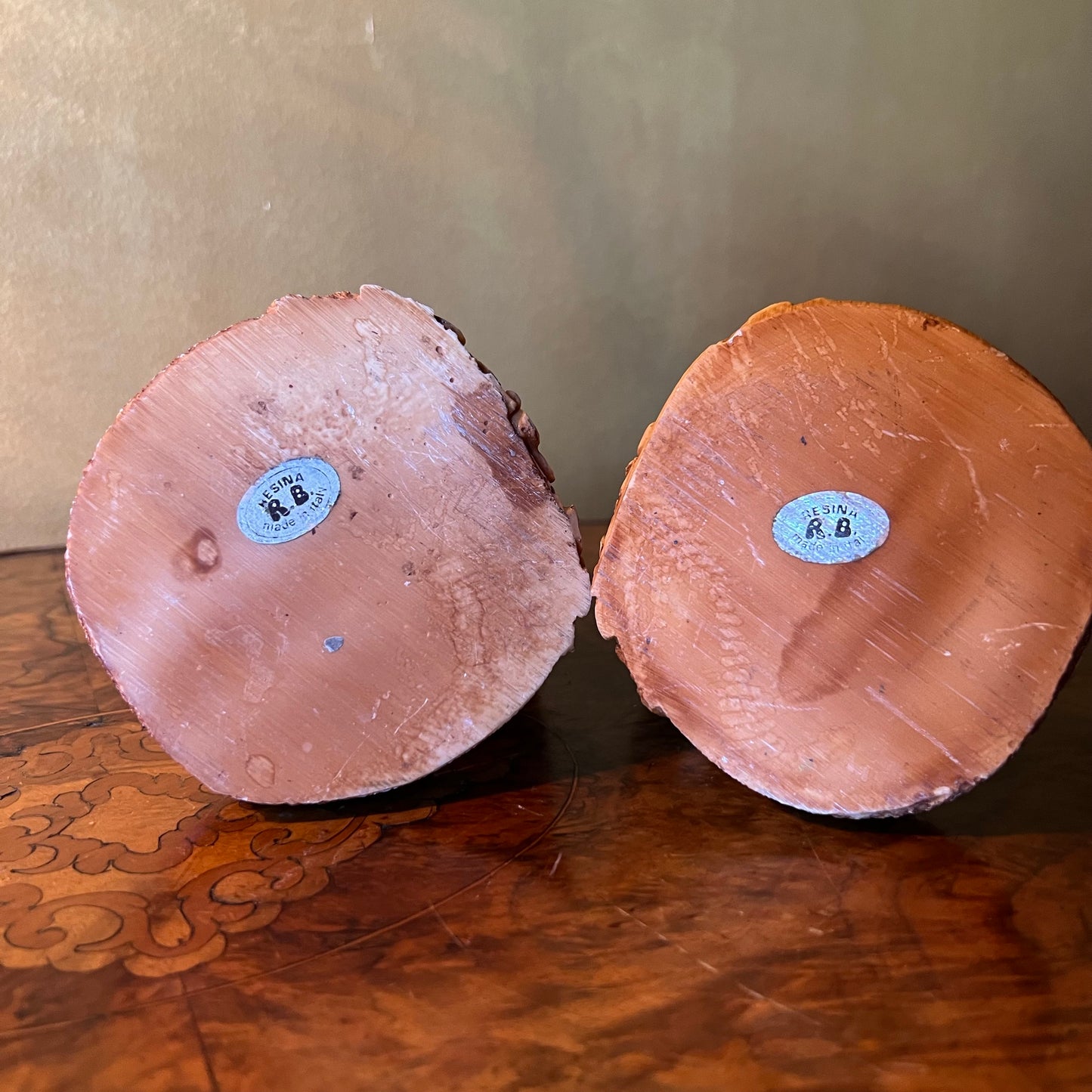 Vintage Resin Ashtray Statues Pair