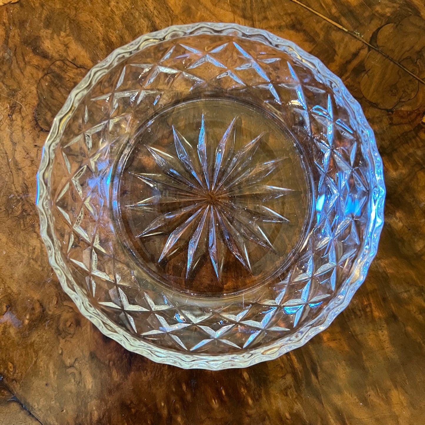 Vintage Glass Cut Small Dish