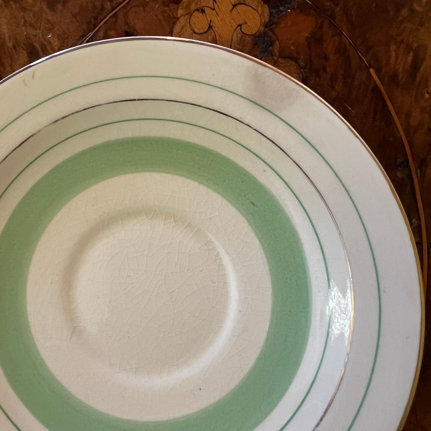 Vintage Woods Ivory Ware Green Saucer