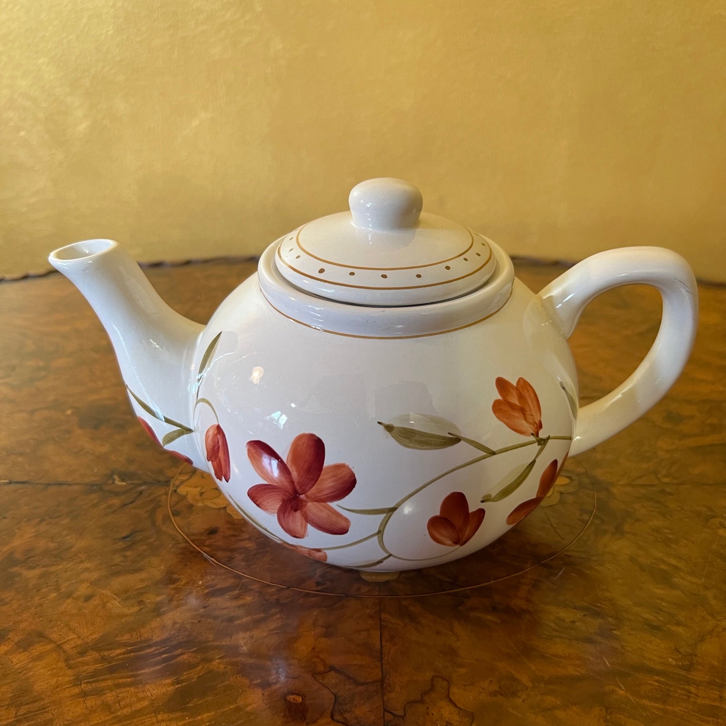 Vintage Autumn Floral Tea Pot
