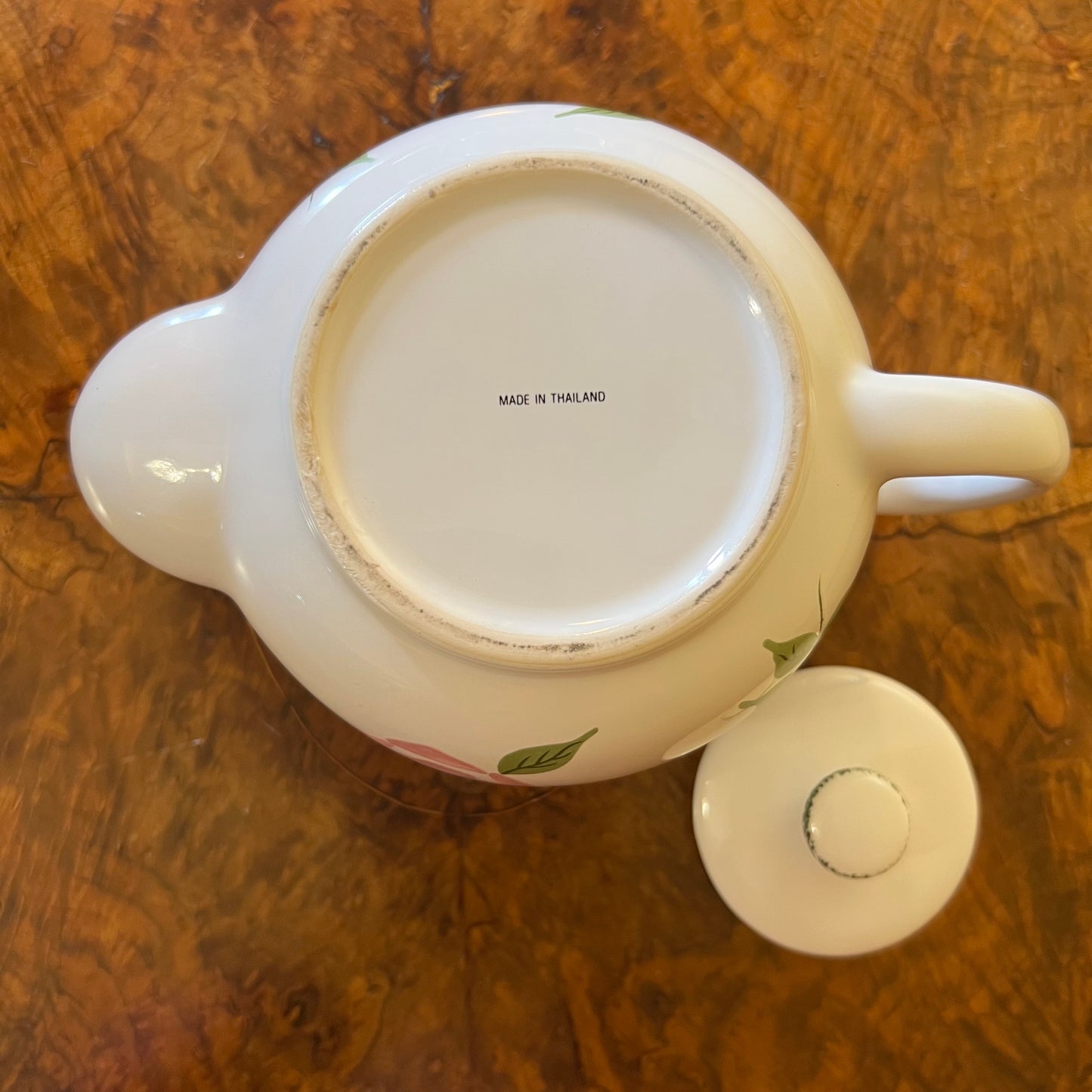 Pink Rose Print Tea Pot