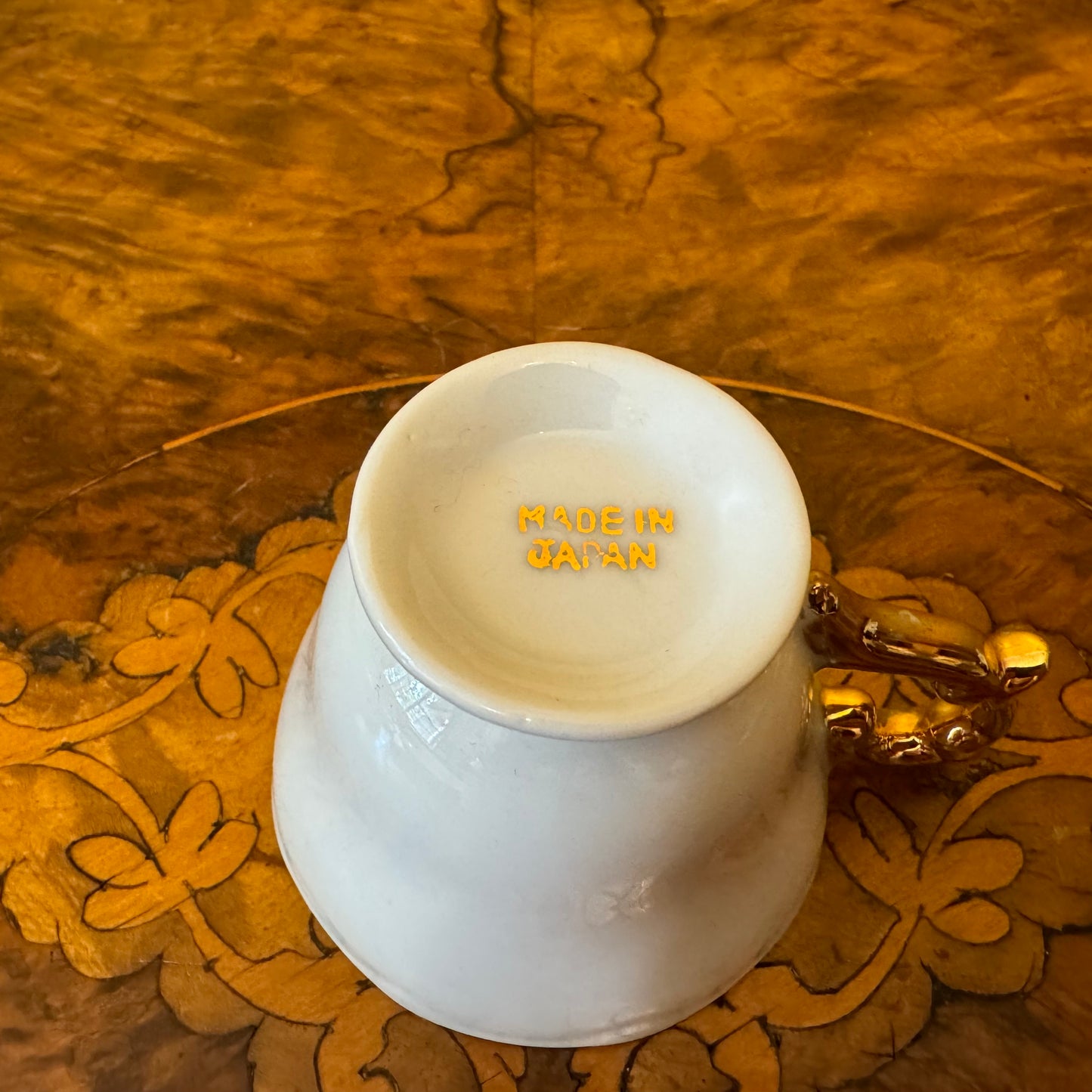 Vintage White Gold Coffee Cup & Saucer