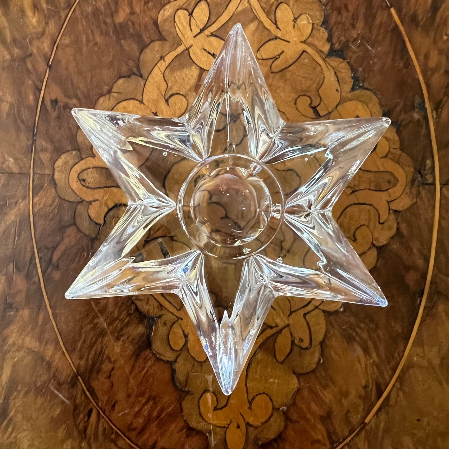 Orrefors Star Shaped Candle Holdes Pair