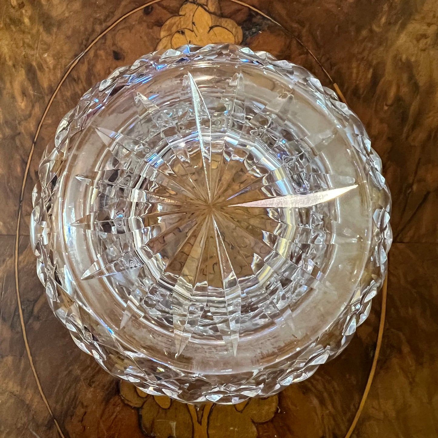 Vintage Crystal Round Trinket Dish
