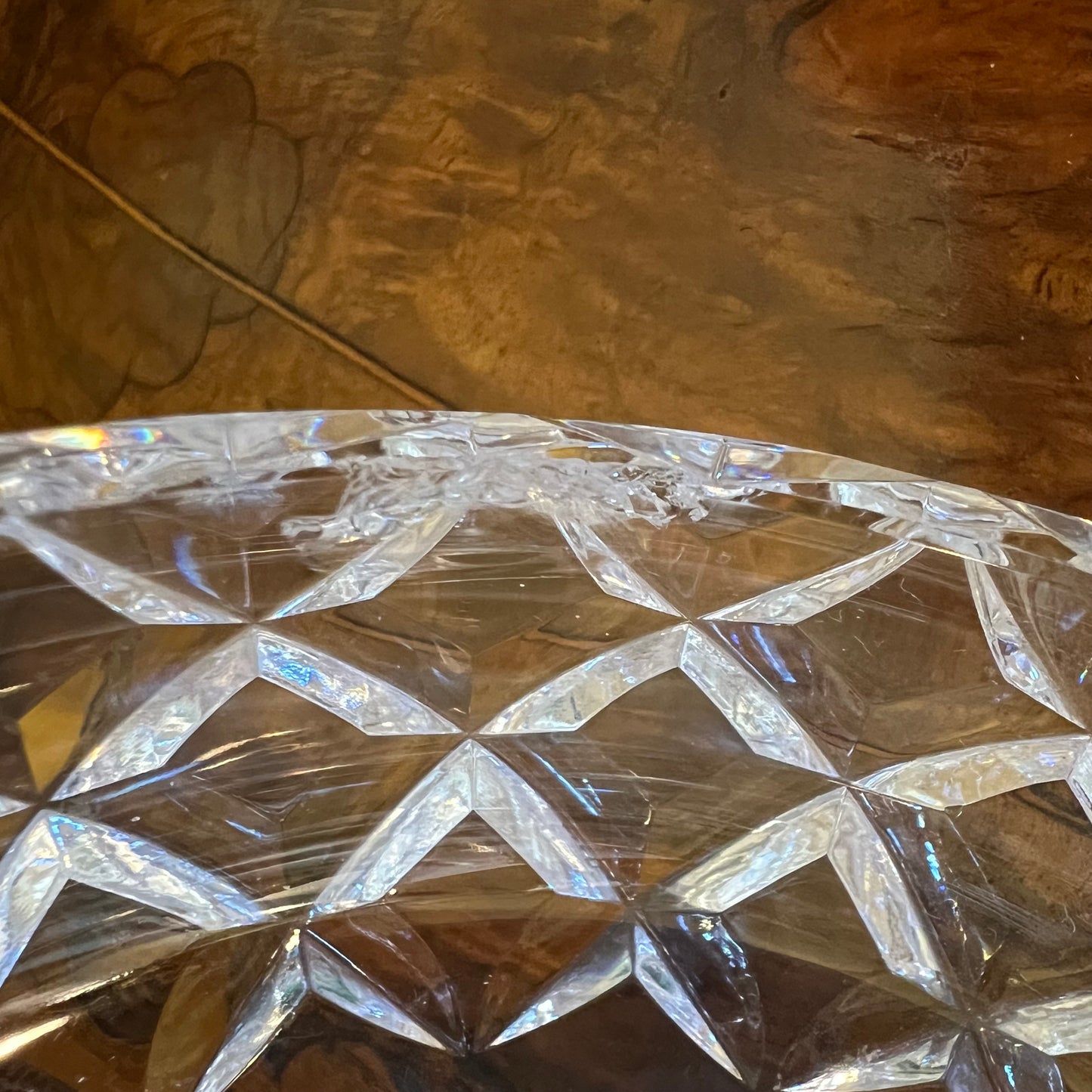 Vintage Crystal Round Trinket Dish