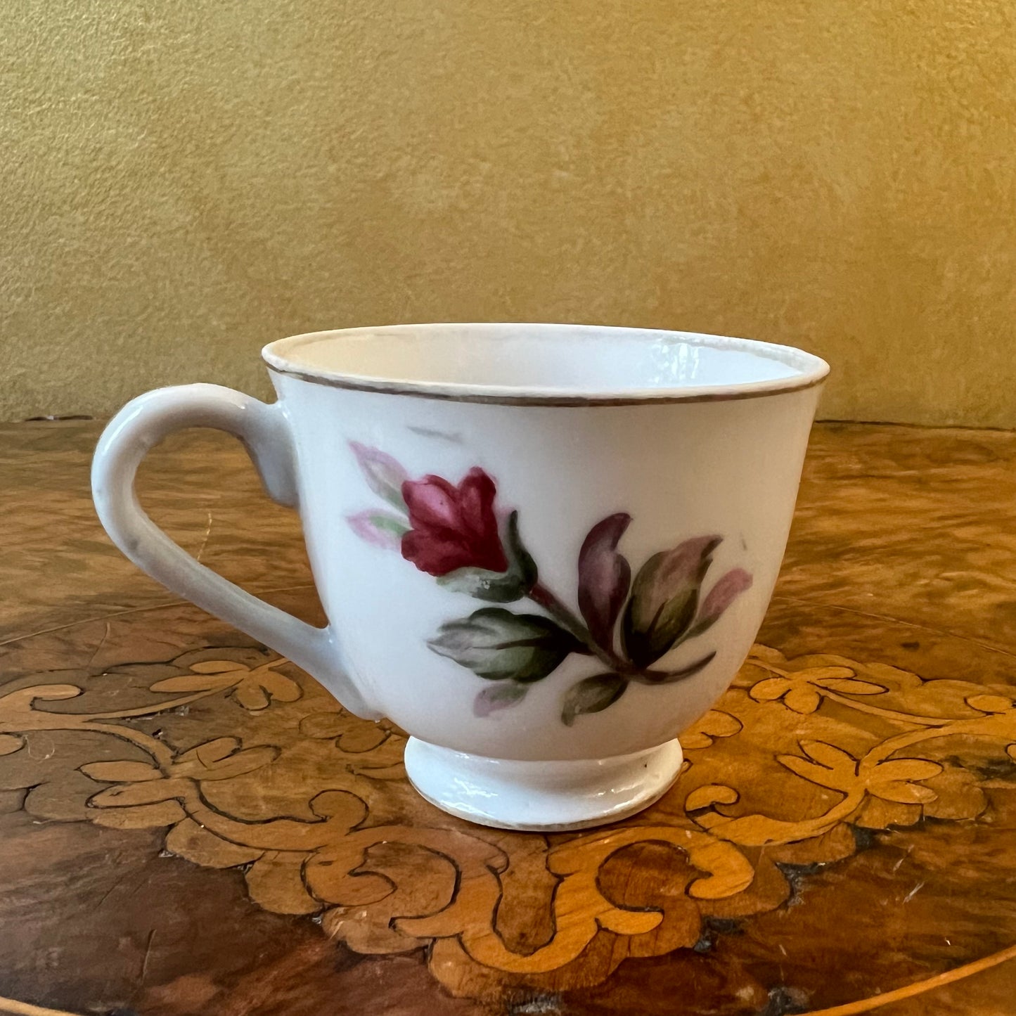Vintage Japanese Pink Floral Coffee Cup