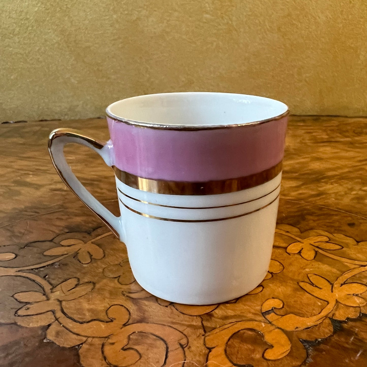 Vintage Japanese Pink Gold Coffee Cup