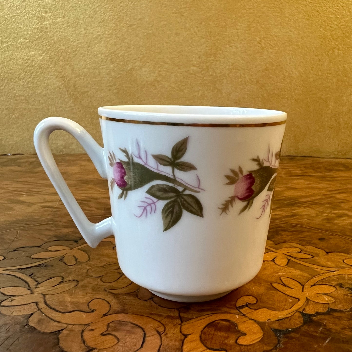 Vintage Lucent Floral Coffee Cup