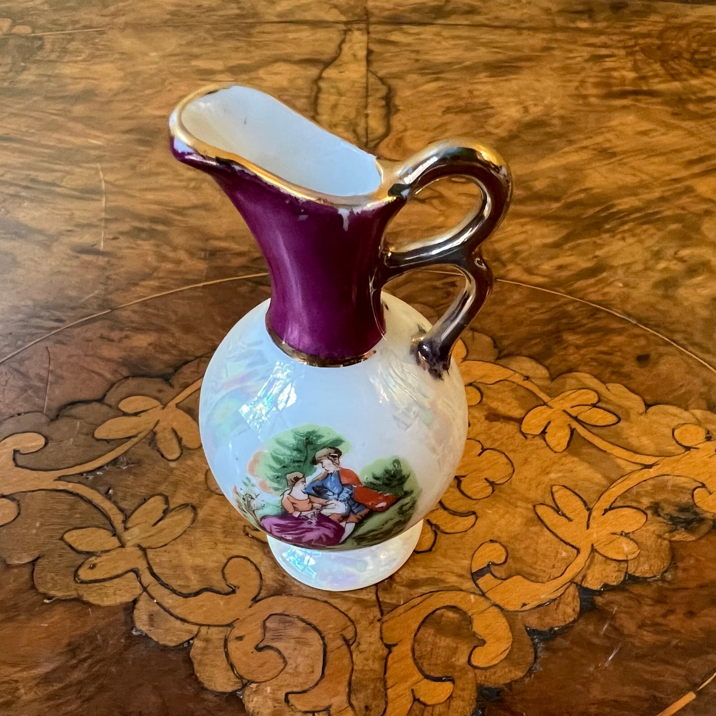 Vintage Courting Print Miniature Jug