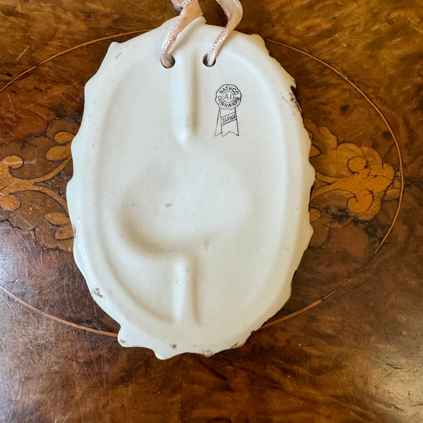 Vintage Nathco Country Ballerina Girl Bisque Plaque