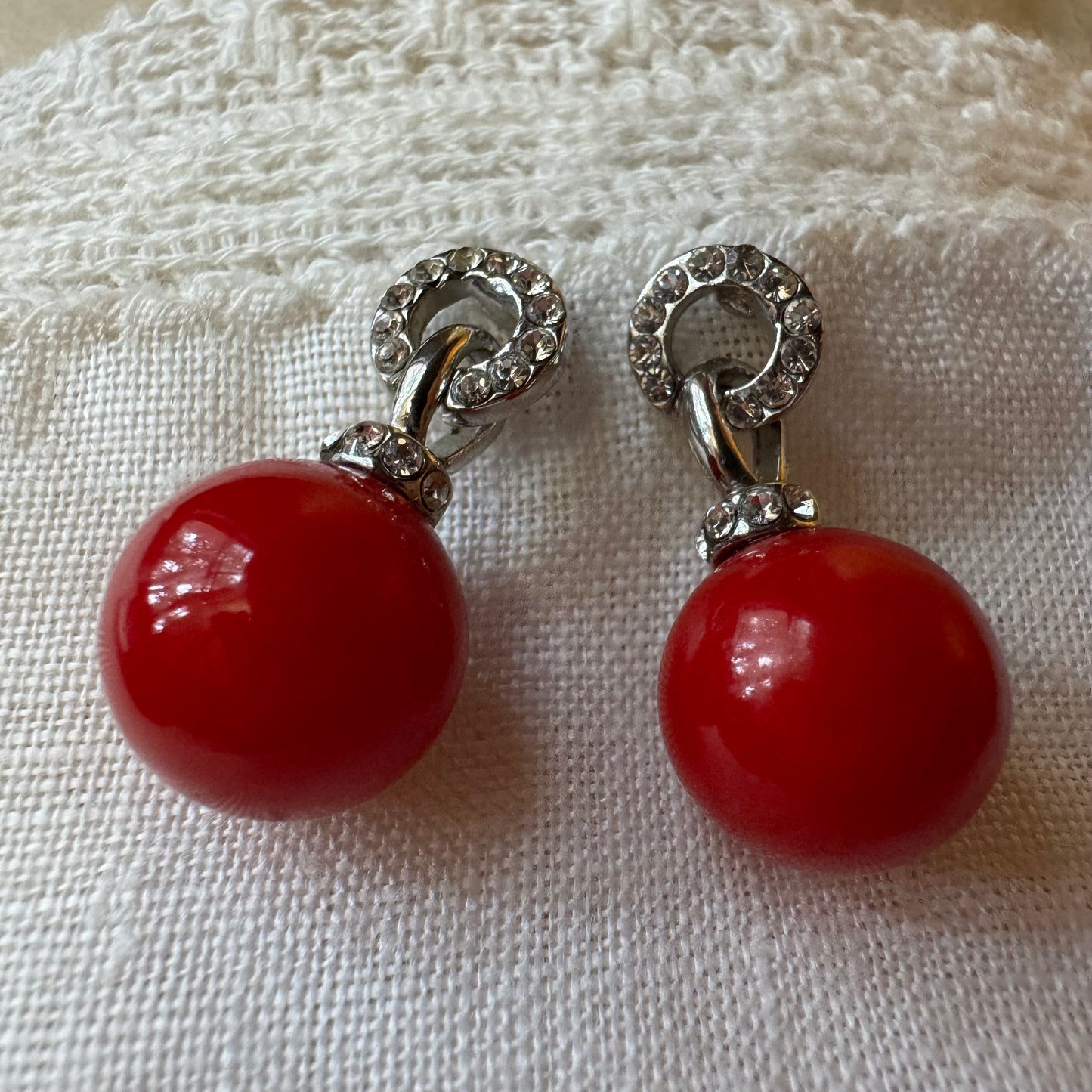 Vintage Red Drop Down Earrings
