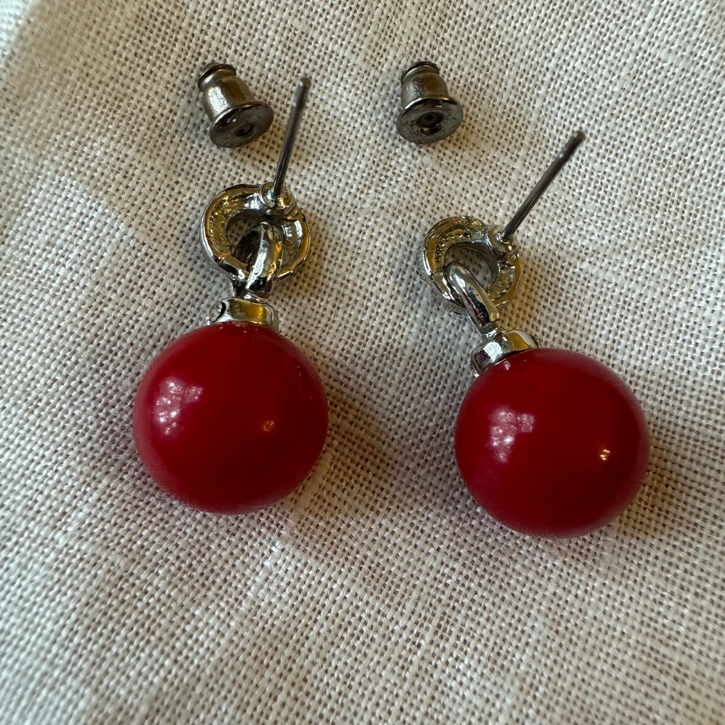 Vintage Red Drop Down Earrings