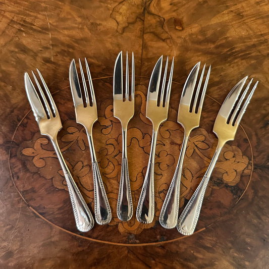 Vintage Silver Plated Dessert Forks Set Of Six