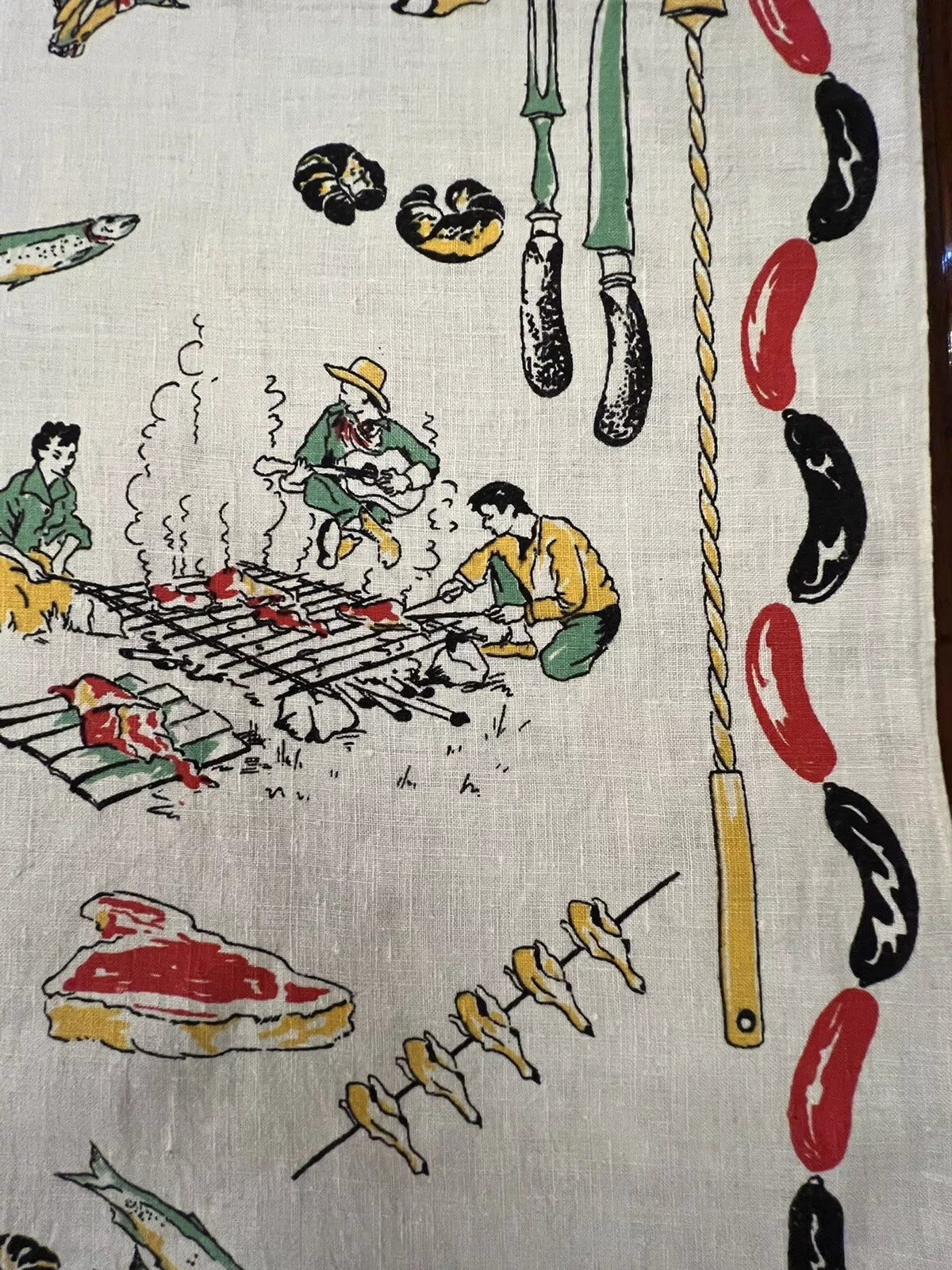 Irish Pure Linen Tea Towel BBQ