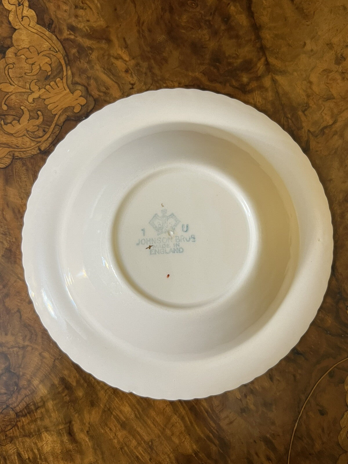 Johnson Bros Old English Gold & Burgundy Print Soup Bowl
