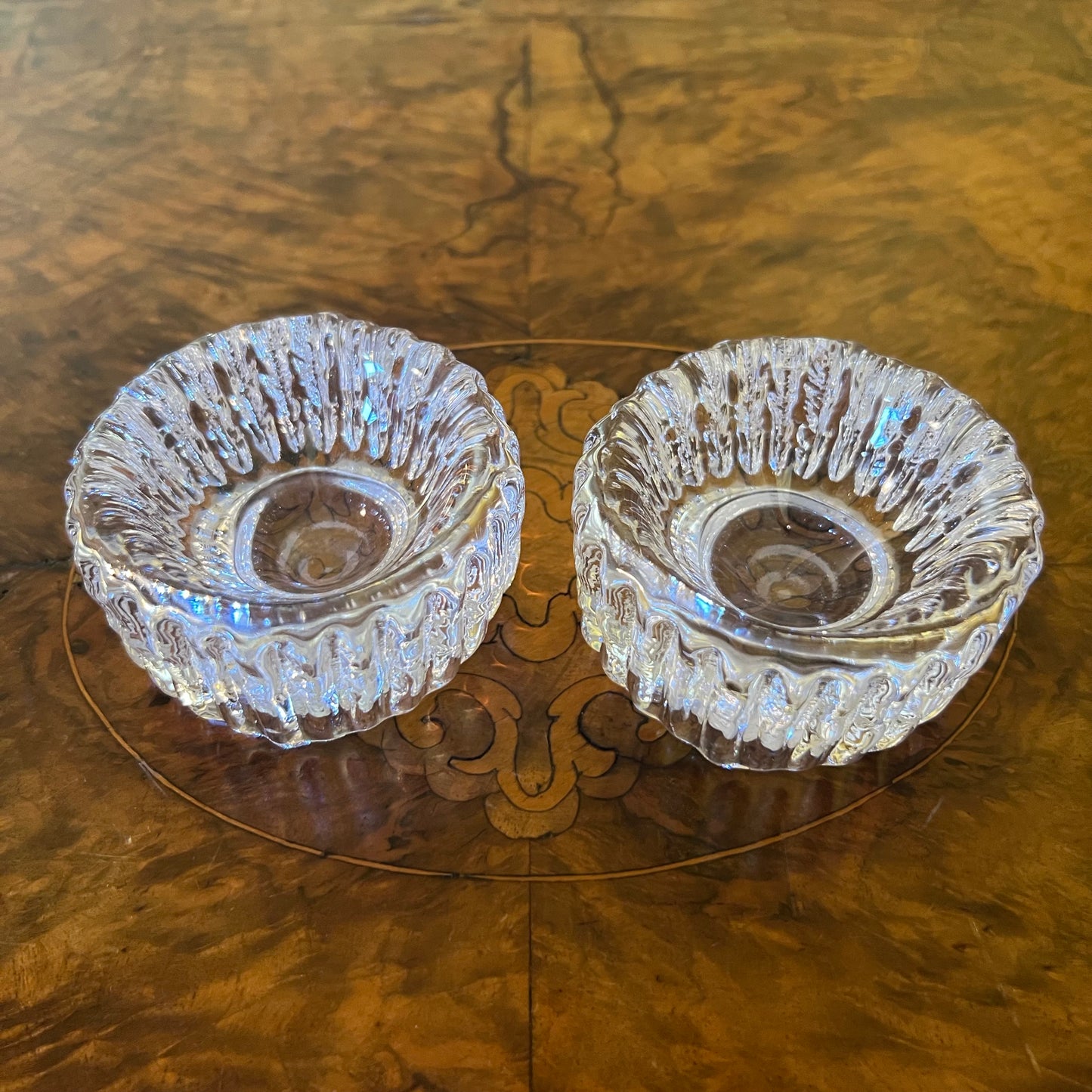 Kosta Boda Glass Ribbed Small Bowls