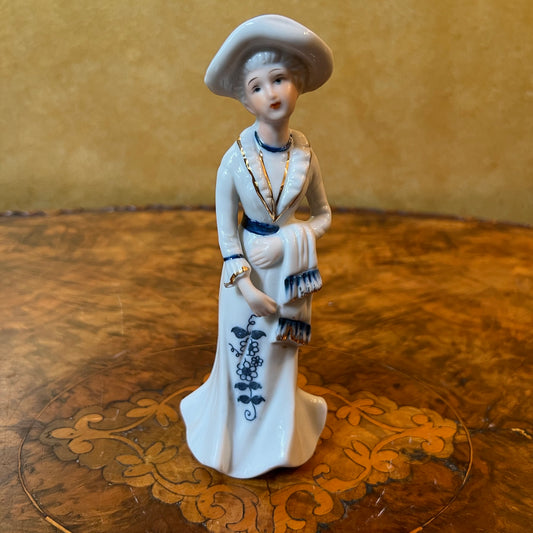 Lady Blue & White Figurine Statue