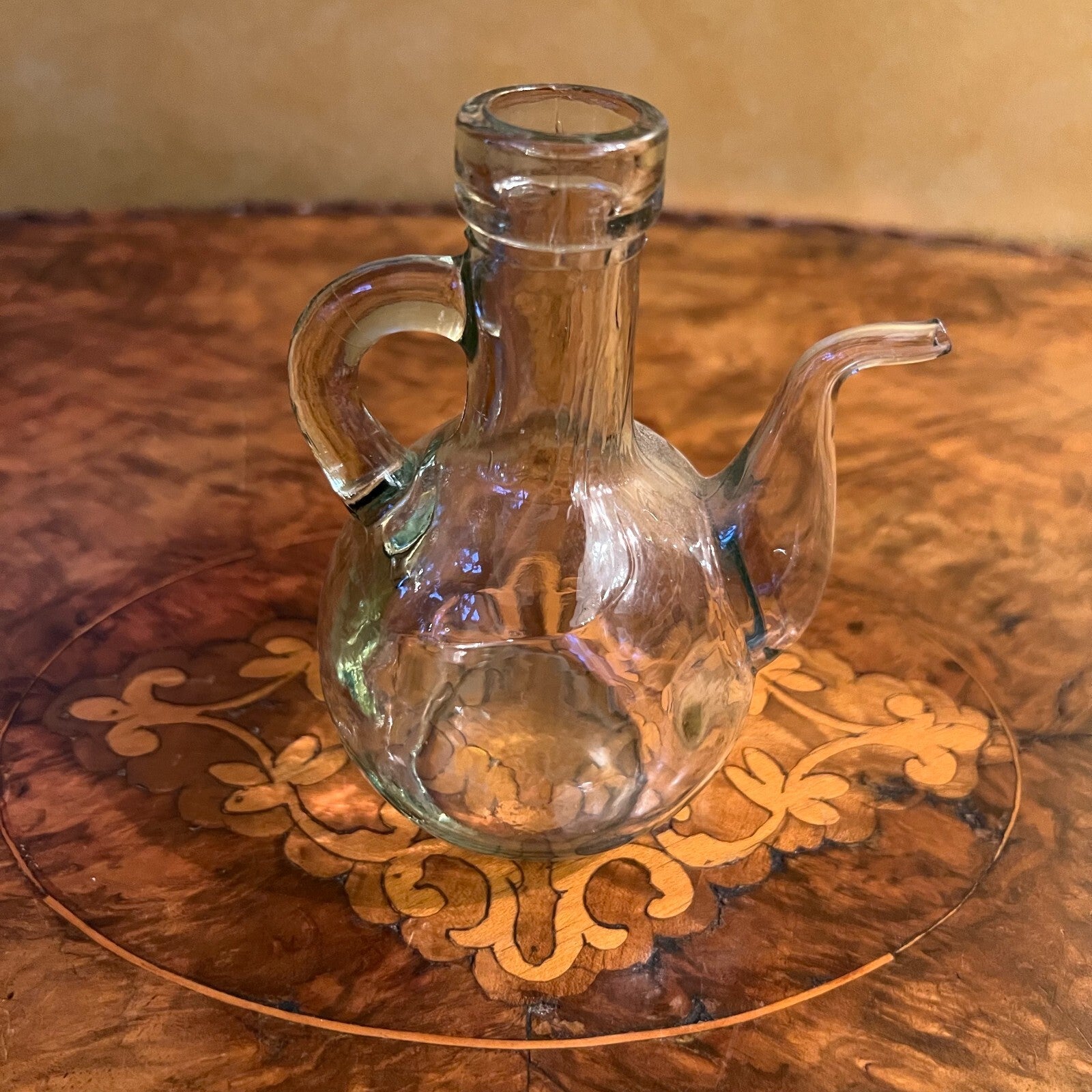 Light Green Small Glass Oil Decanter