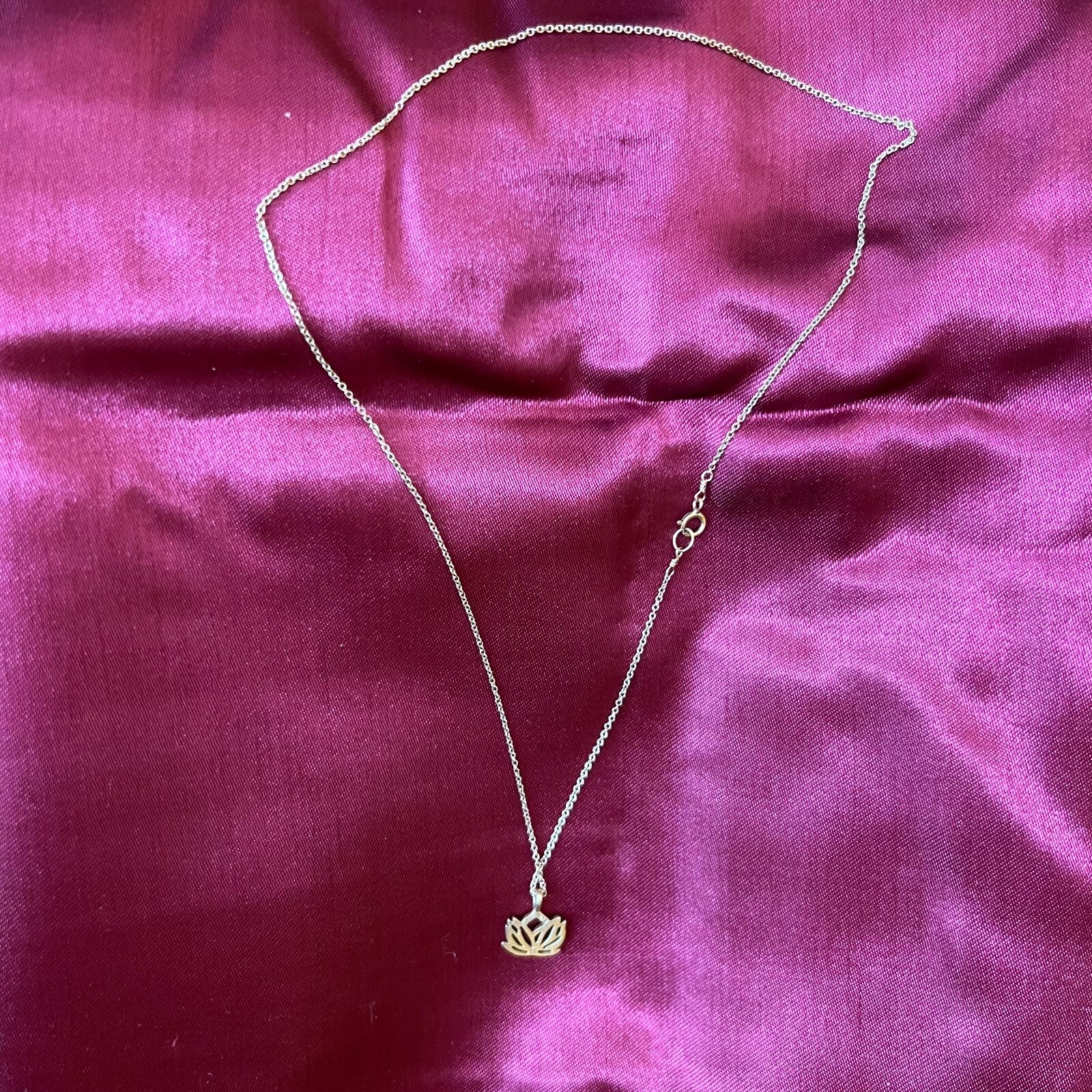 Lotus Pendant With Chain 925 Silver