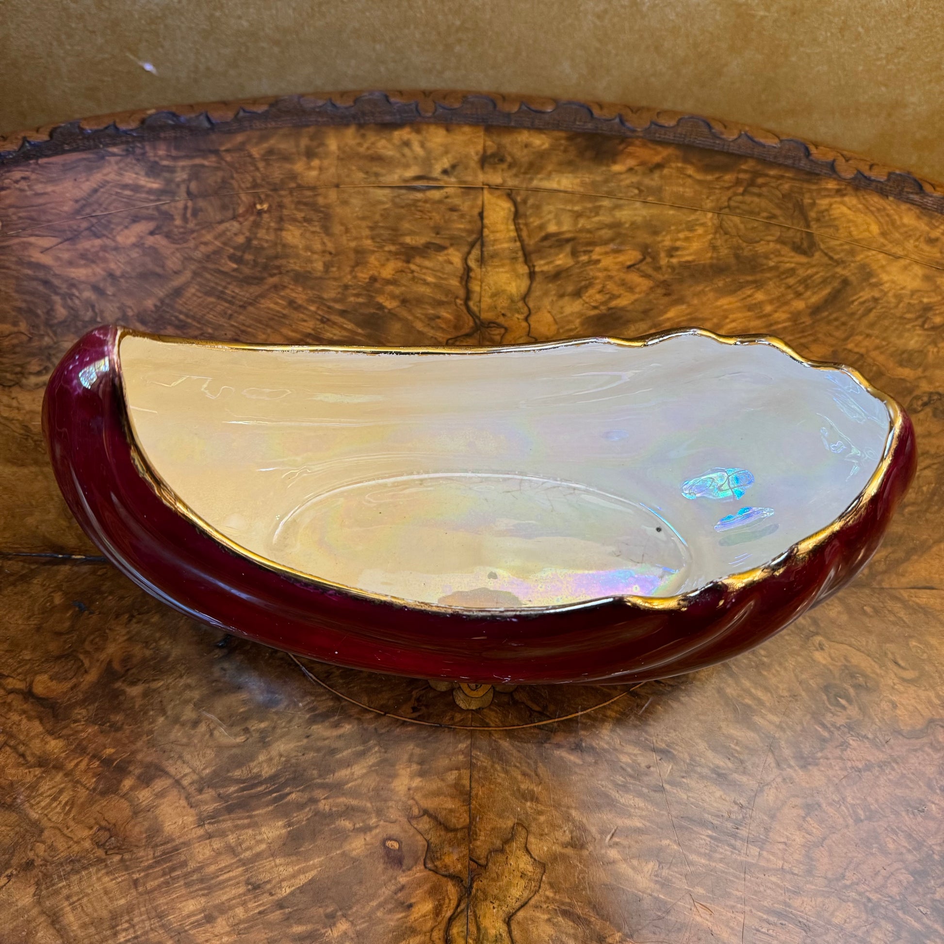 Lustureware Burgundy Bowl Vintage