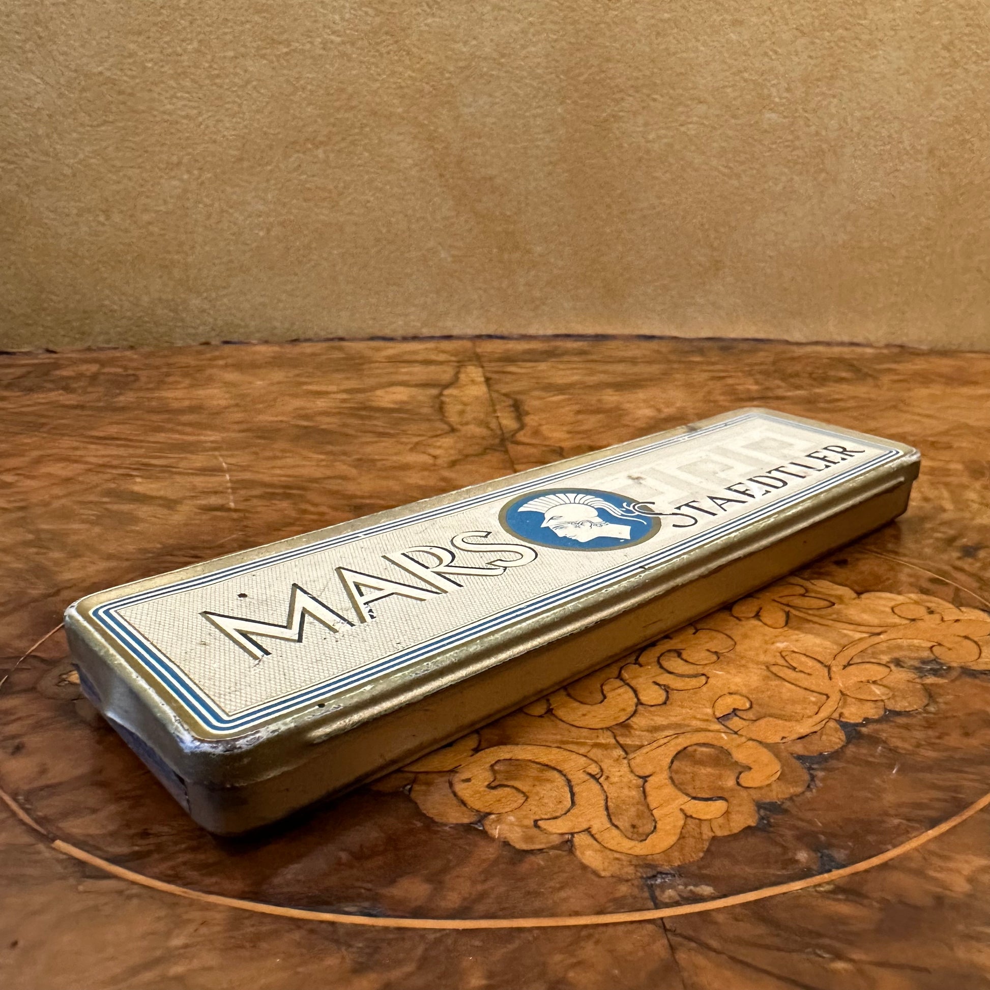 Mars Staedtler Trojan Tin Pencil Box Made in Germany Prior to WWII