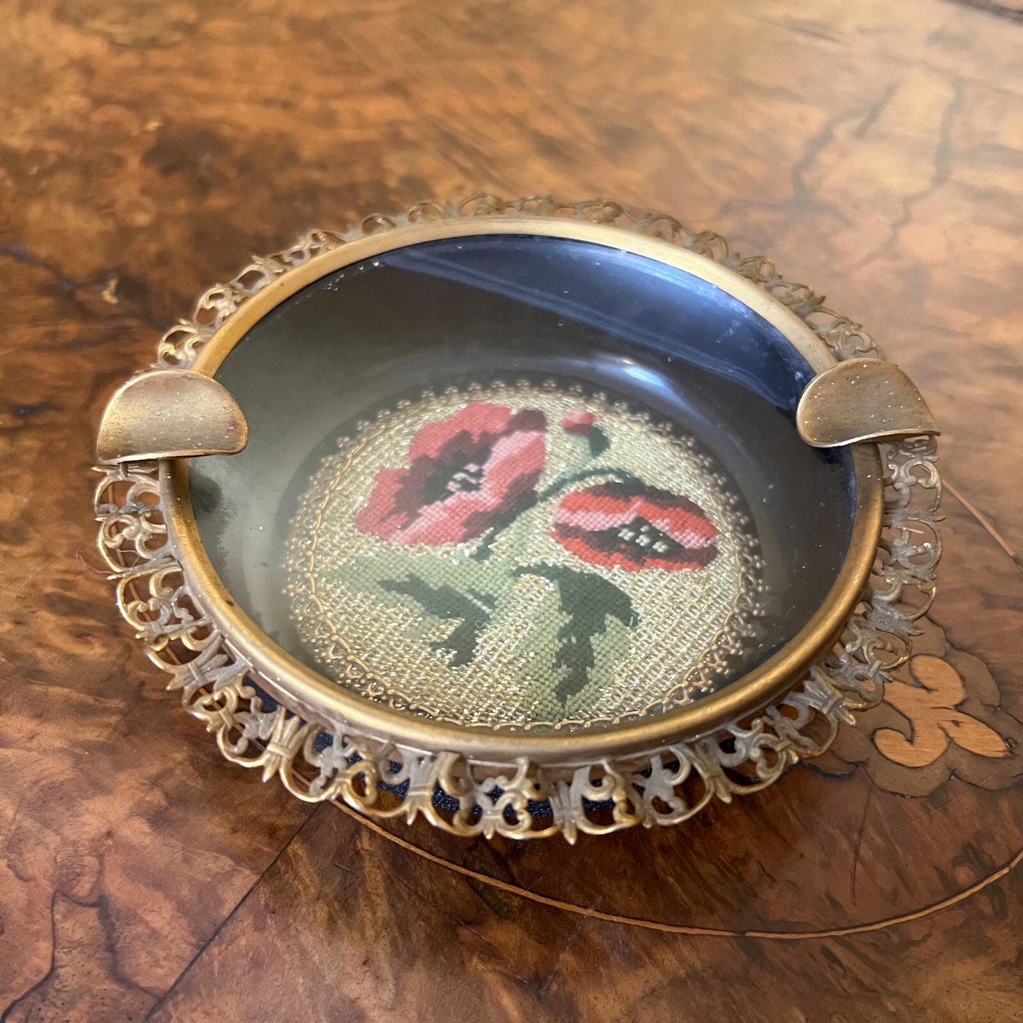 Metal Embroidery Detail Ashtray