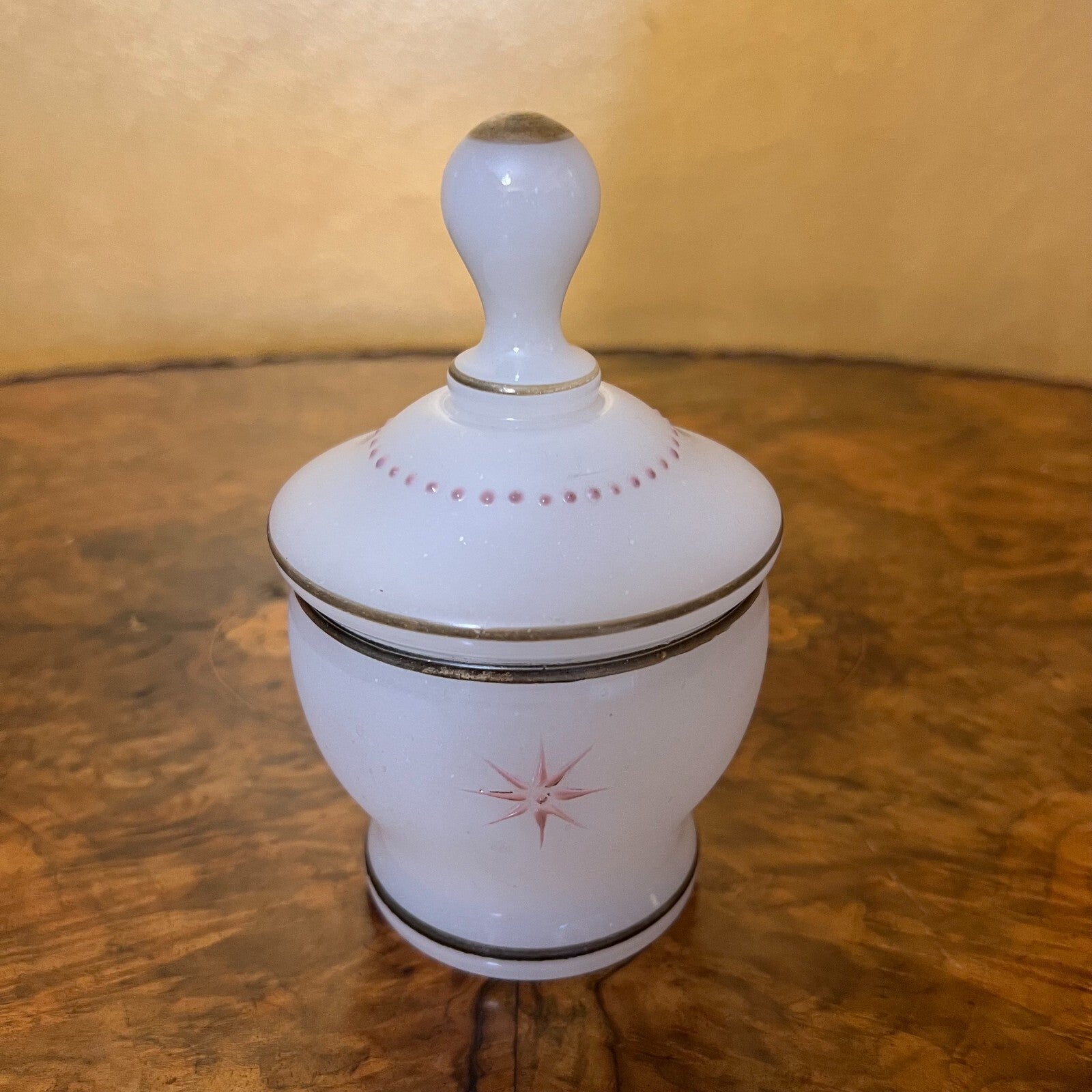 Milk Glass Hand Painted Jar