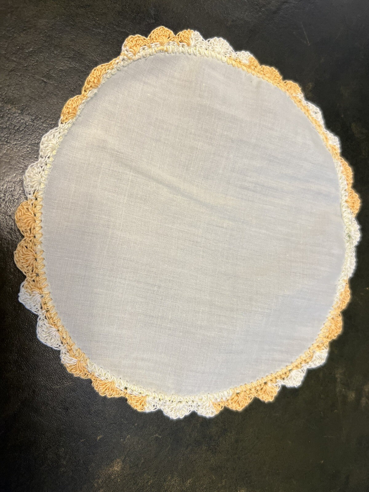 Orange Embroidery Three Piece Doily