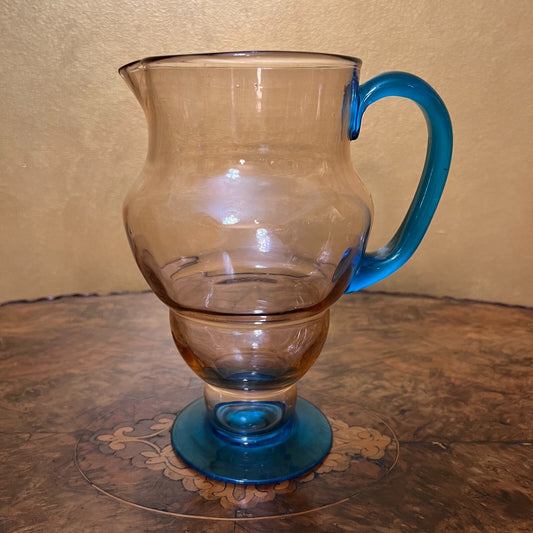 Pink & Blue Glass Jug