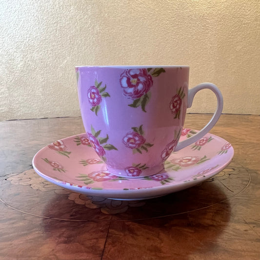 Pink Floral Tea Cup & Saucer