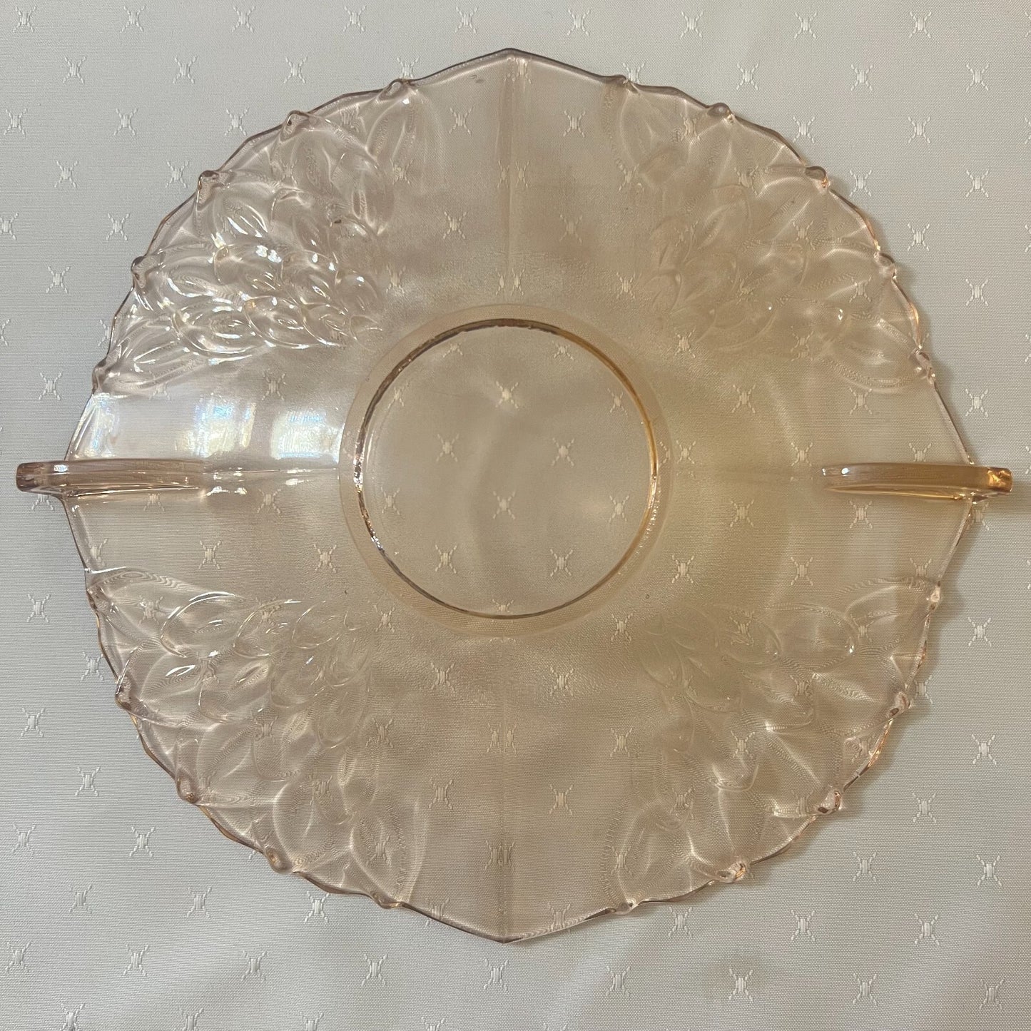 Pink Glass Round Tray