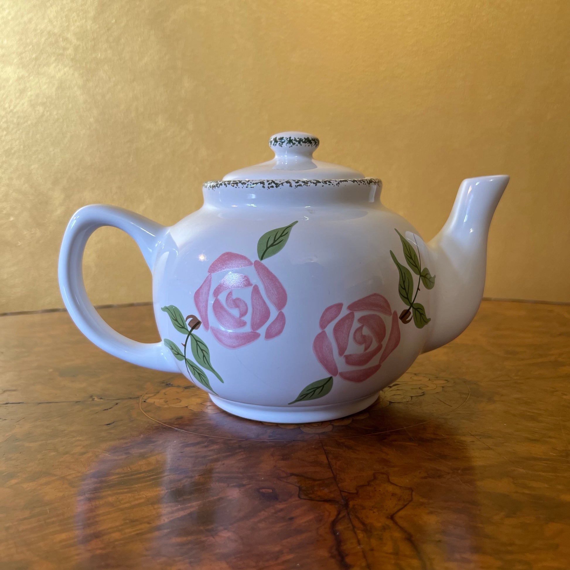 Pink Rose Print Tea Pot Thailand