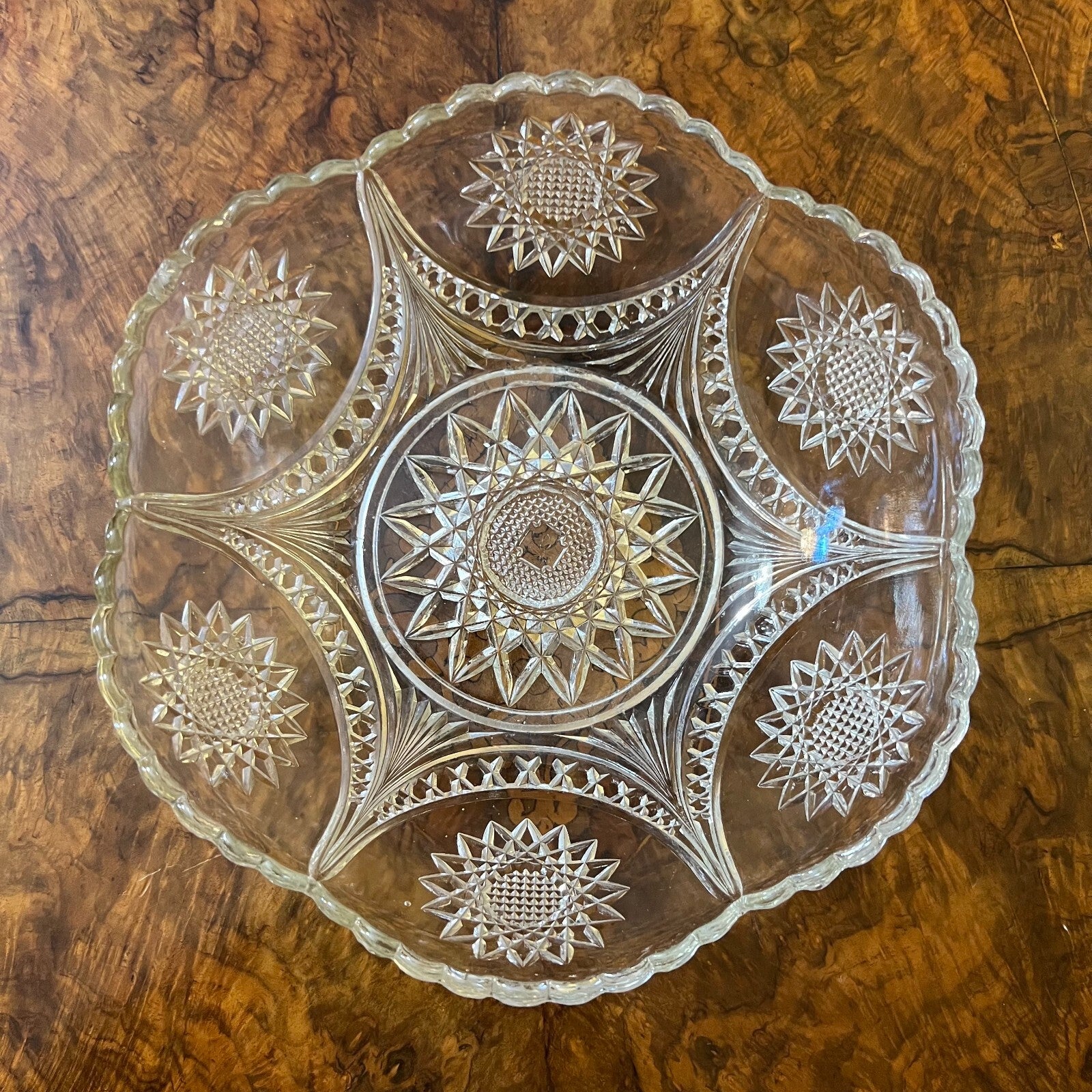 Pinwheel Cut Glass Bowl