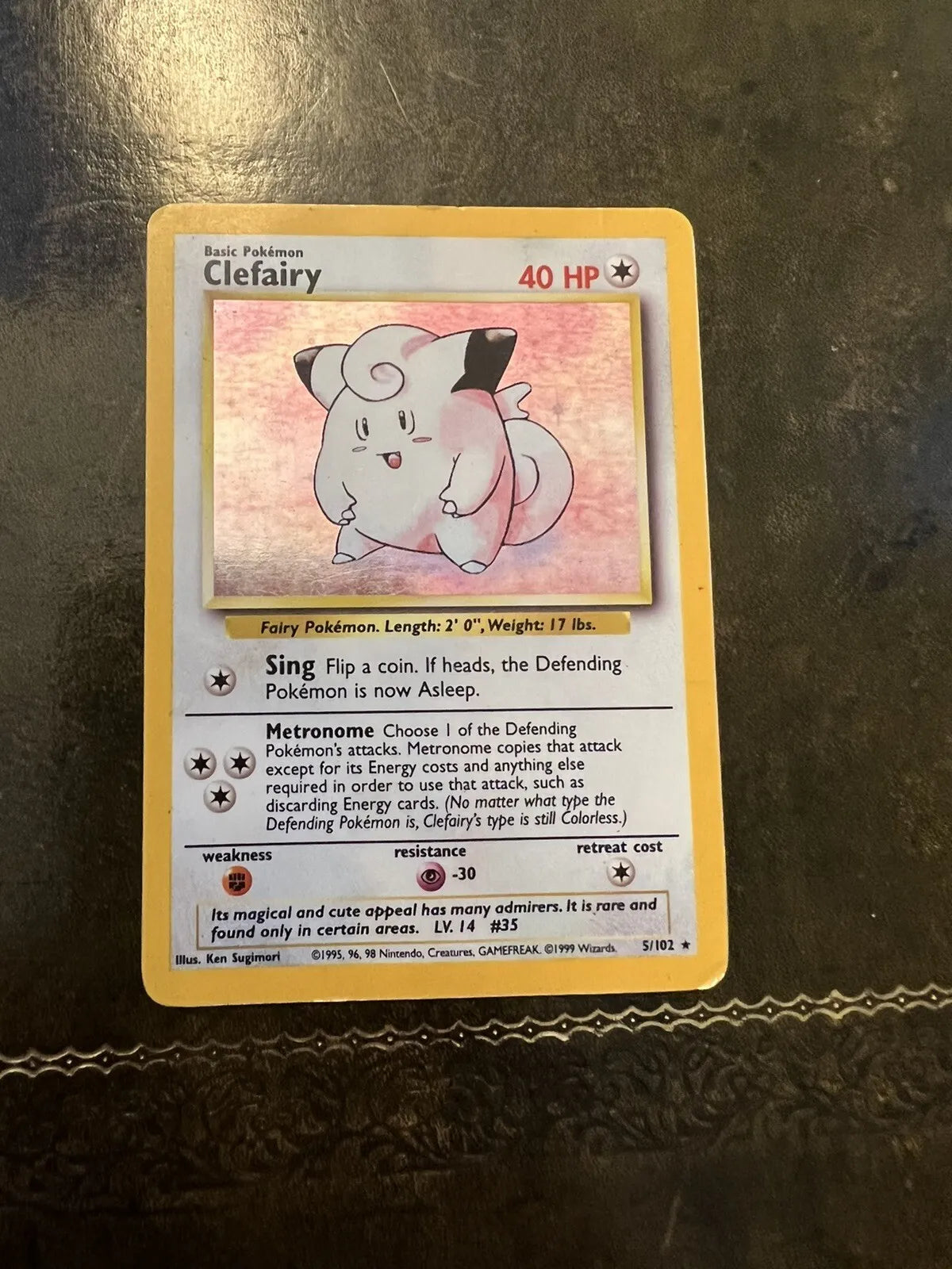 Pokemon Card Clefairy Holo Rare 1990s