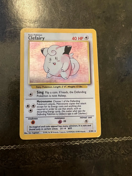 Pokemon Card Clefairy Holo Rare 1990s