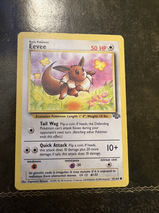 Pokemon Card Eevee Common 1990s