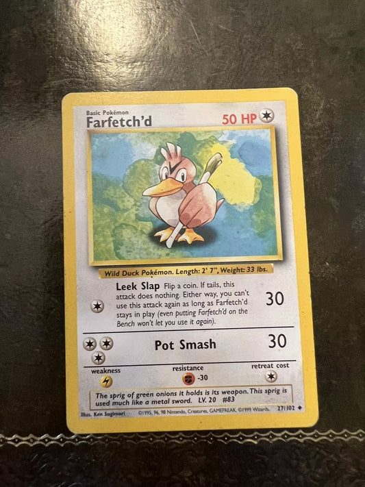 Pokemon Card Farfetch_d 1990s Uncommon