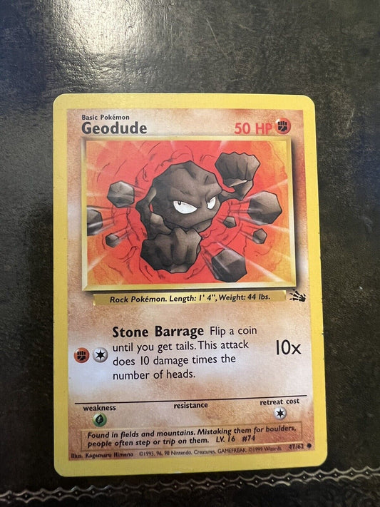 Pokemon Card Geodude Common 1990s