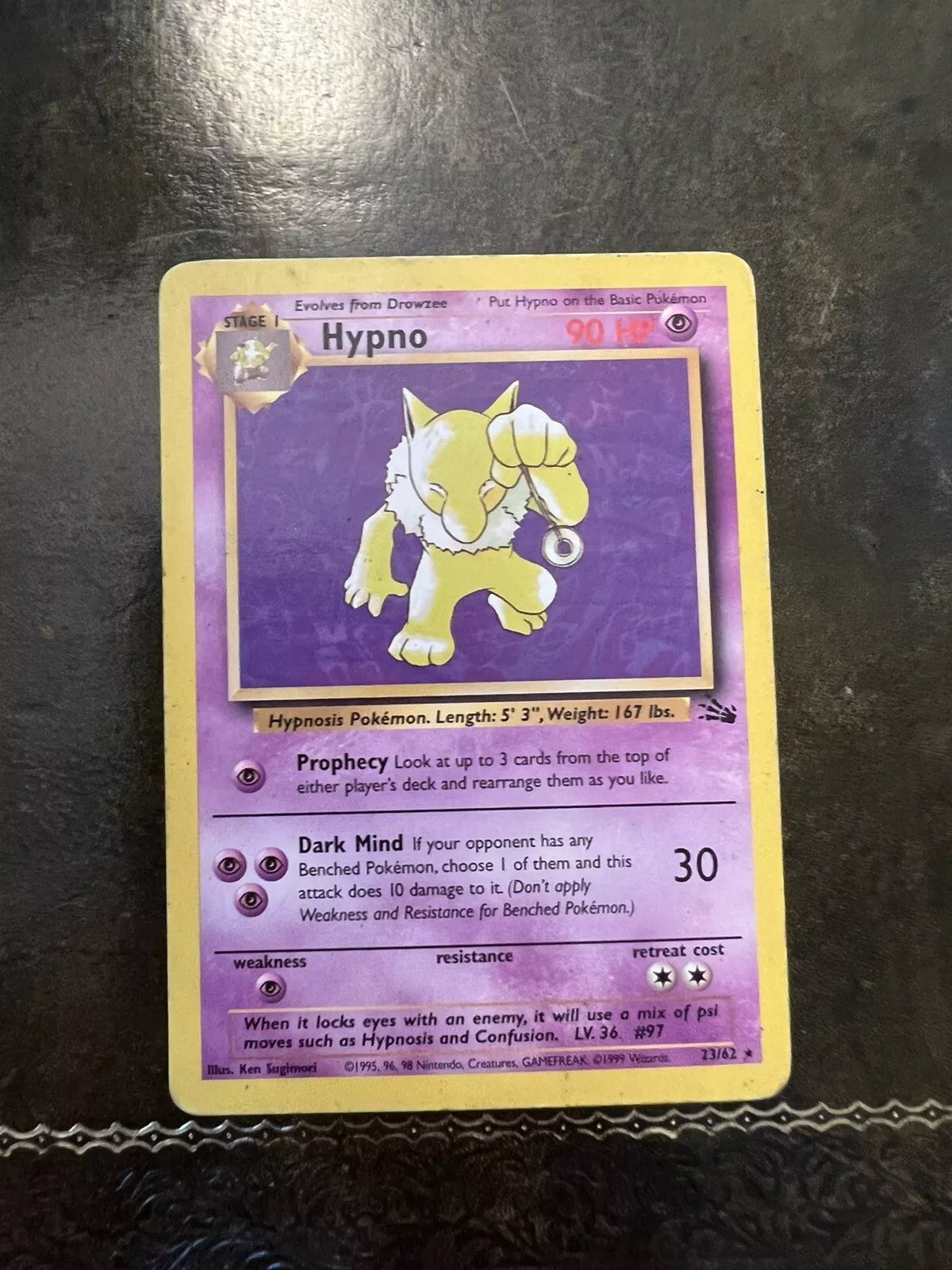 Pokemon Card Hypno 1990s Rare