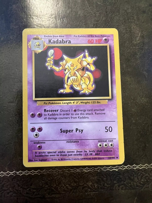 Pokemon Card Kadabra Uncommon 1990s