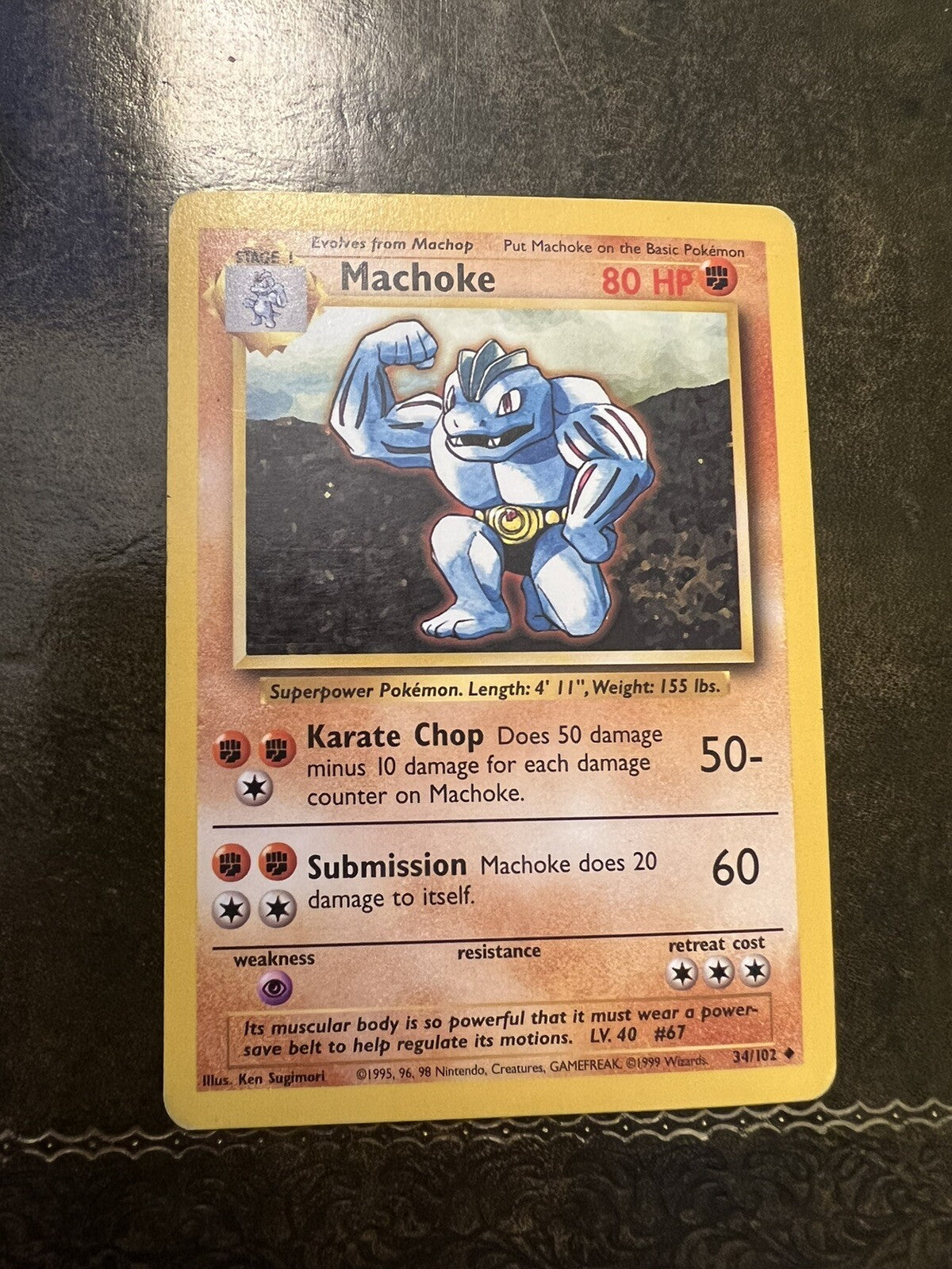 Pokemon Card Machoke Uncommon 1990s
