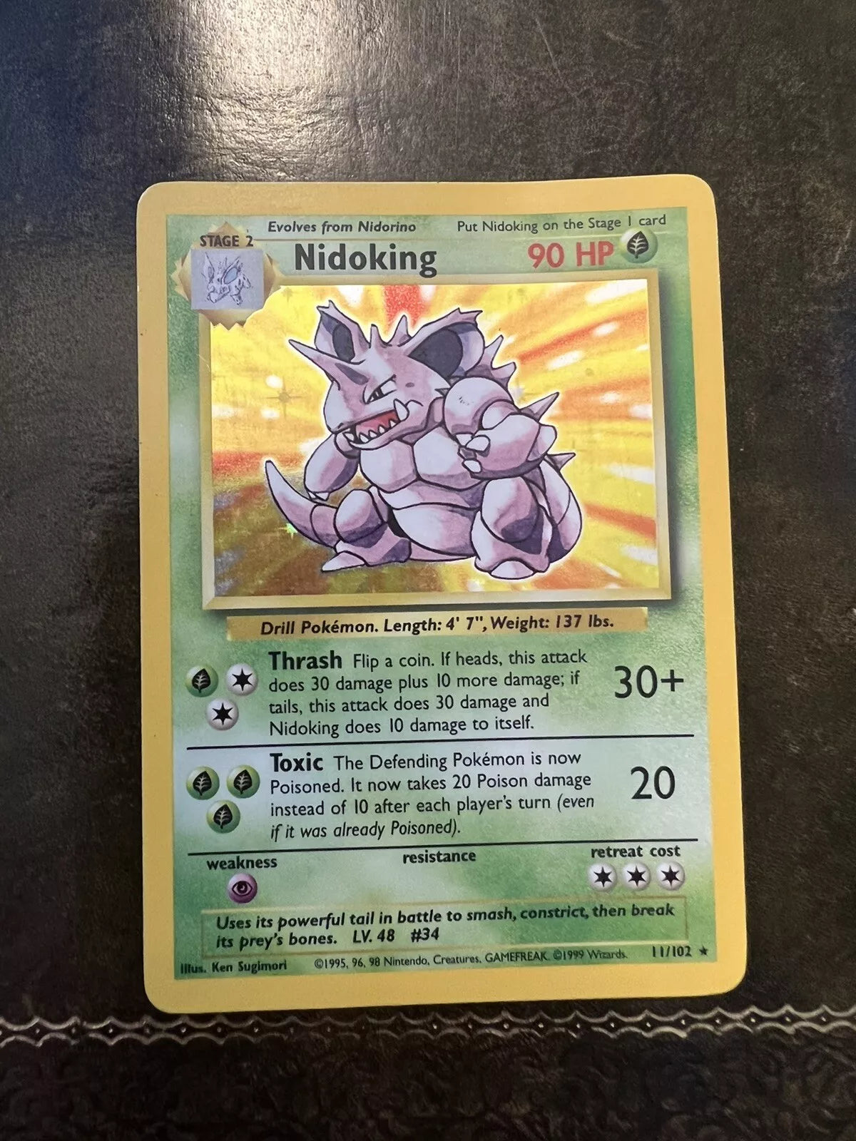 Pokemon Card Nidoking Holo Rare 1990s