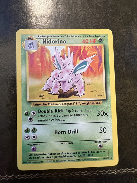 Pokemon Card Nidorino 1990s Uncommon
